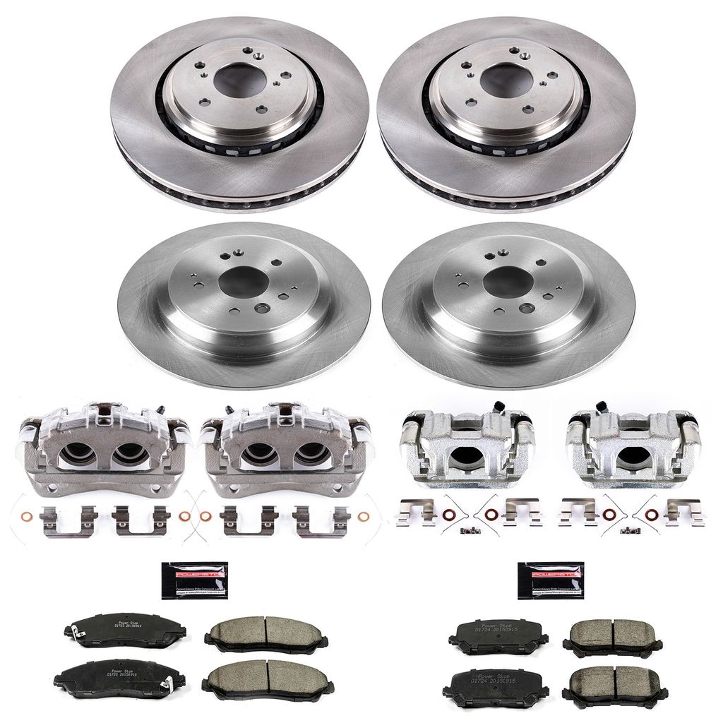 PowerStop KCOE6956 - OE Stock Replacement Brake Pad, Rotor and Caliper Kit