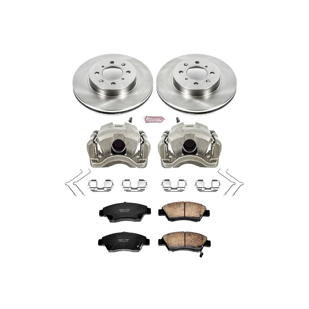 PowerStop KCOE696 - OE Stock Replacement Brake Pad, Rotor and Caliper Kit
