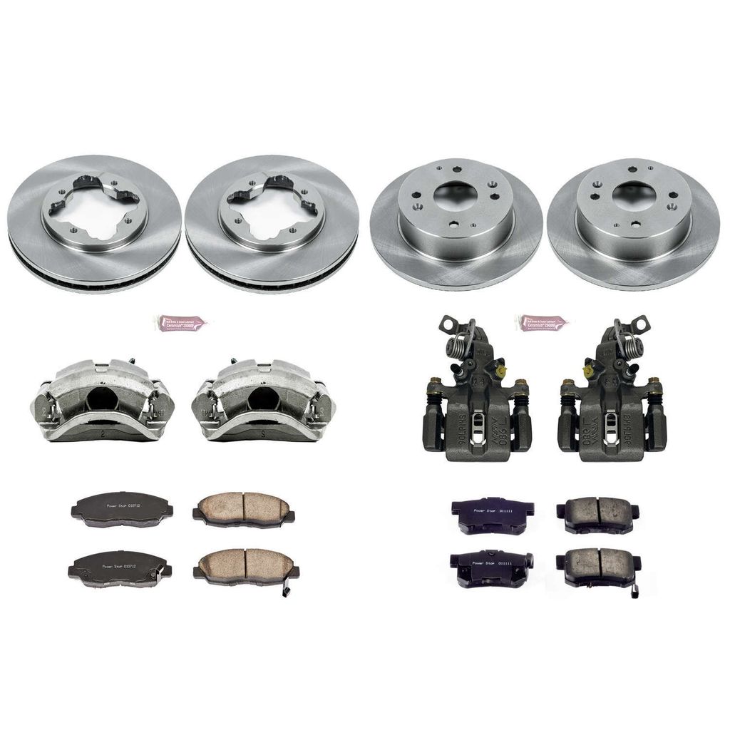 PowerStop KCOE698 - OE Stock Replacement Brake Pad, Rotor and Caliper Kit