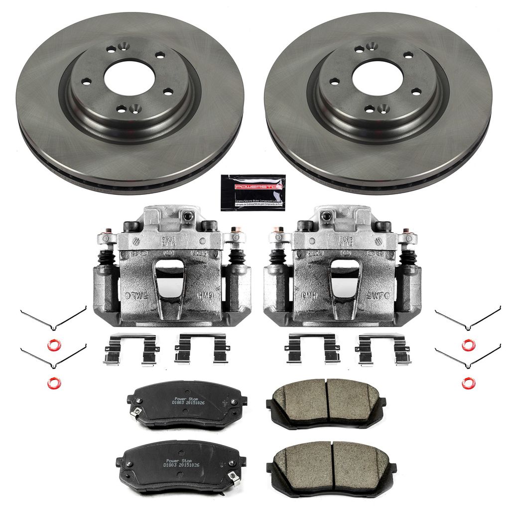 PowerStop KCOE6982 - OE Stock Replacement Brake Pad, Rotor and Caliper Kit