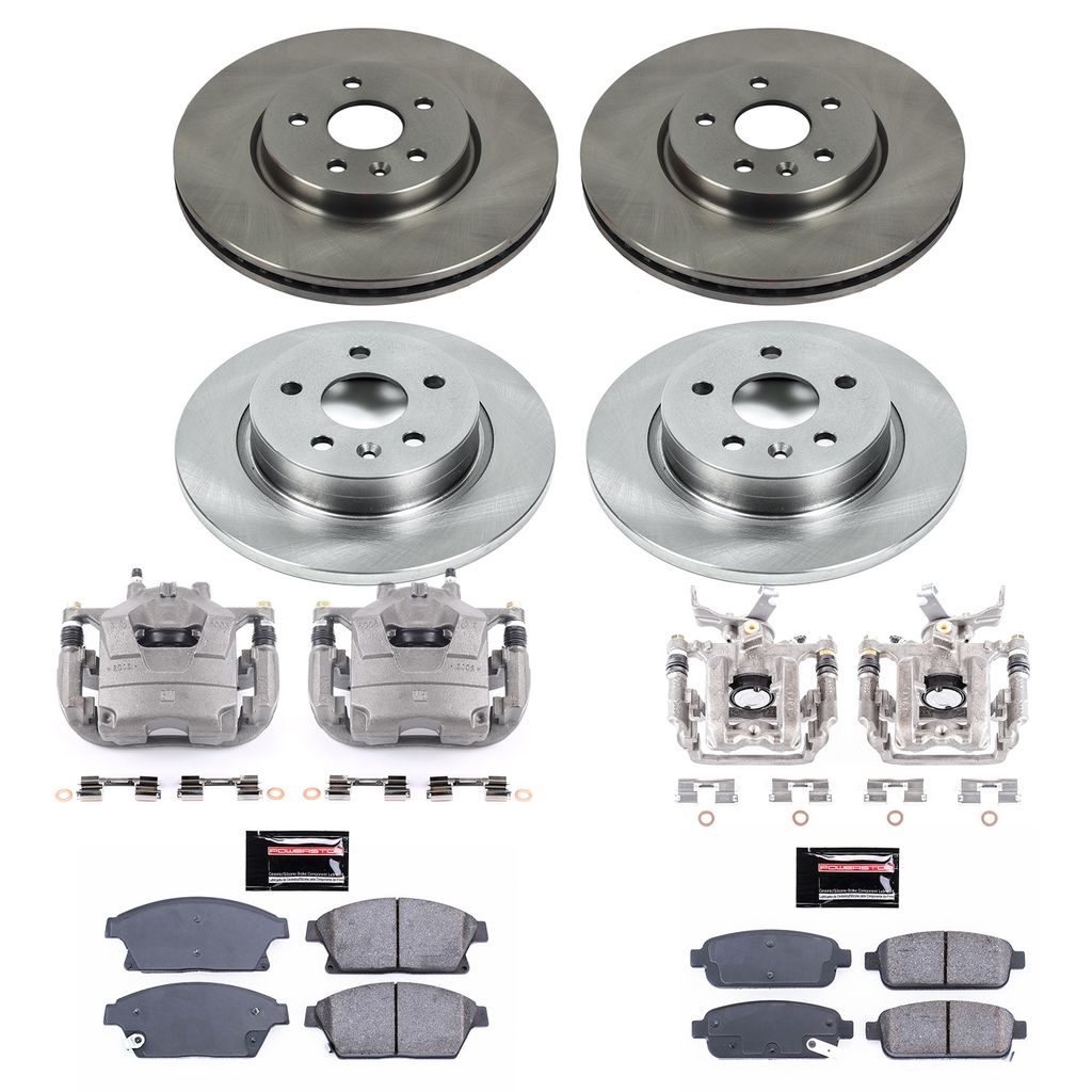 PowerStop KCOE6995 - OE Stock Replacement Brake Pad, Rotor and Caliper Kit