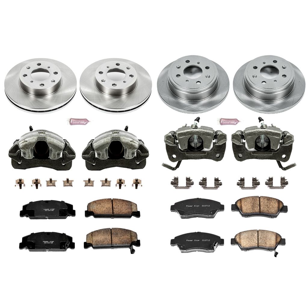 PowerStop KCOE700 - OE Stock Replacement Brake Pad, Rotor and Caliper Kit