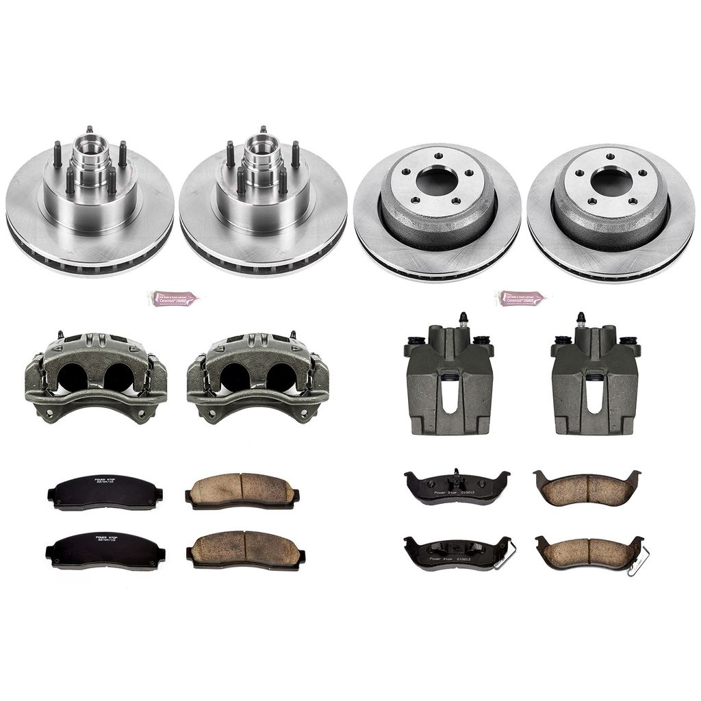 PowerStop KCOE7003 - OE Stock Replacement Brake Pad, Rotor and Caliper Kit
