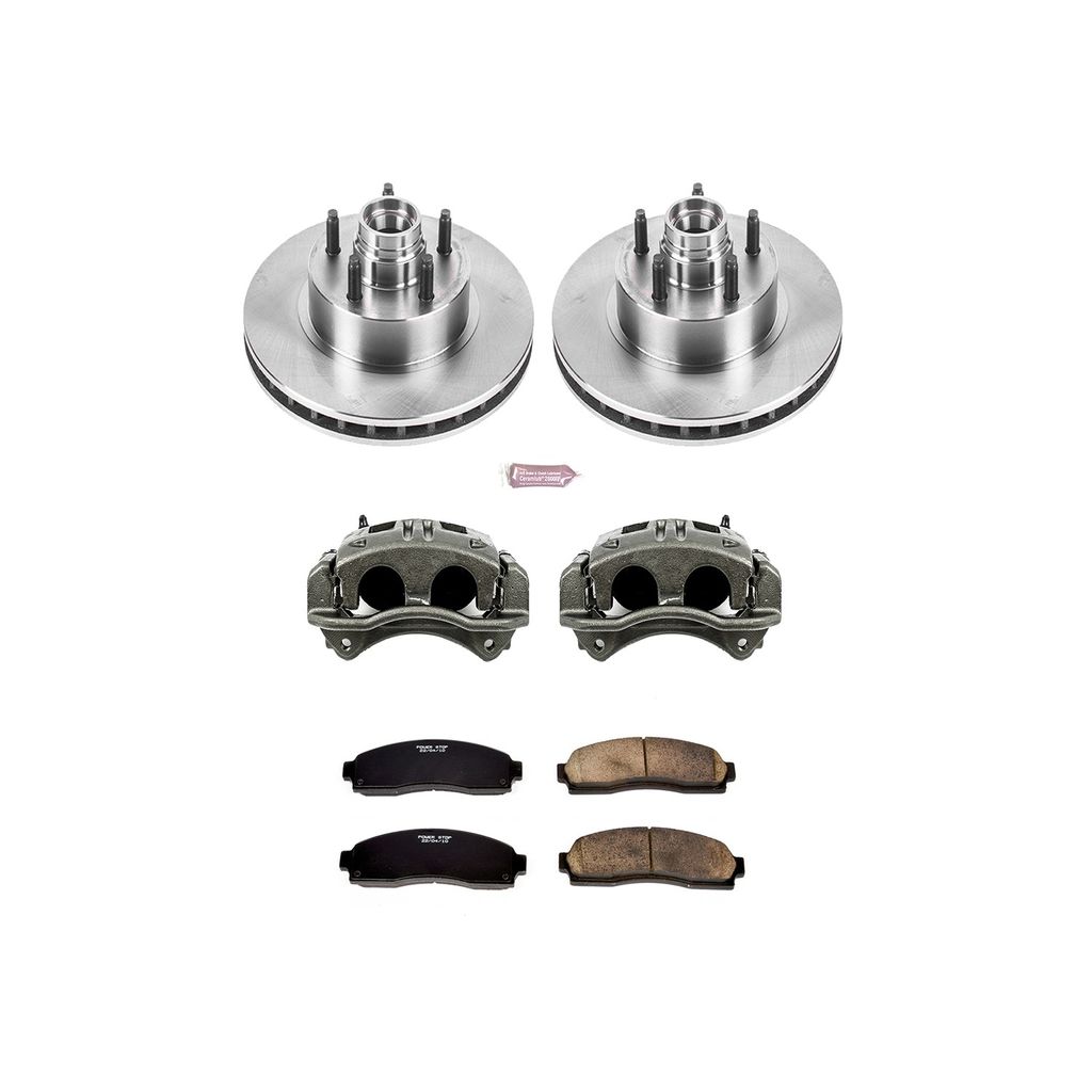 PowerStop KCOE7004 - OE Stock Replacement Brake Pad, Rotor and Caliper Kit