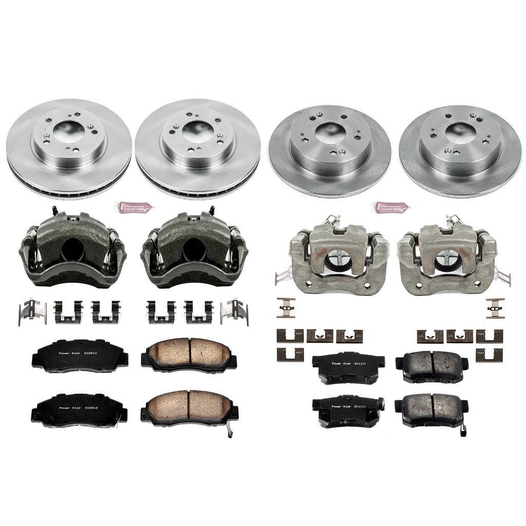 PowerStop KCOE706 - OE Stock Replacement Brake Pad, Rotor and Caliper Kit