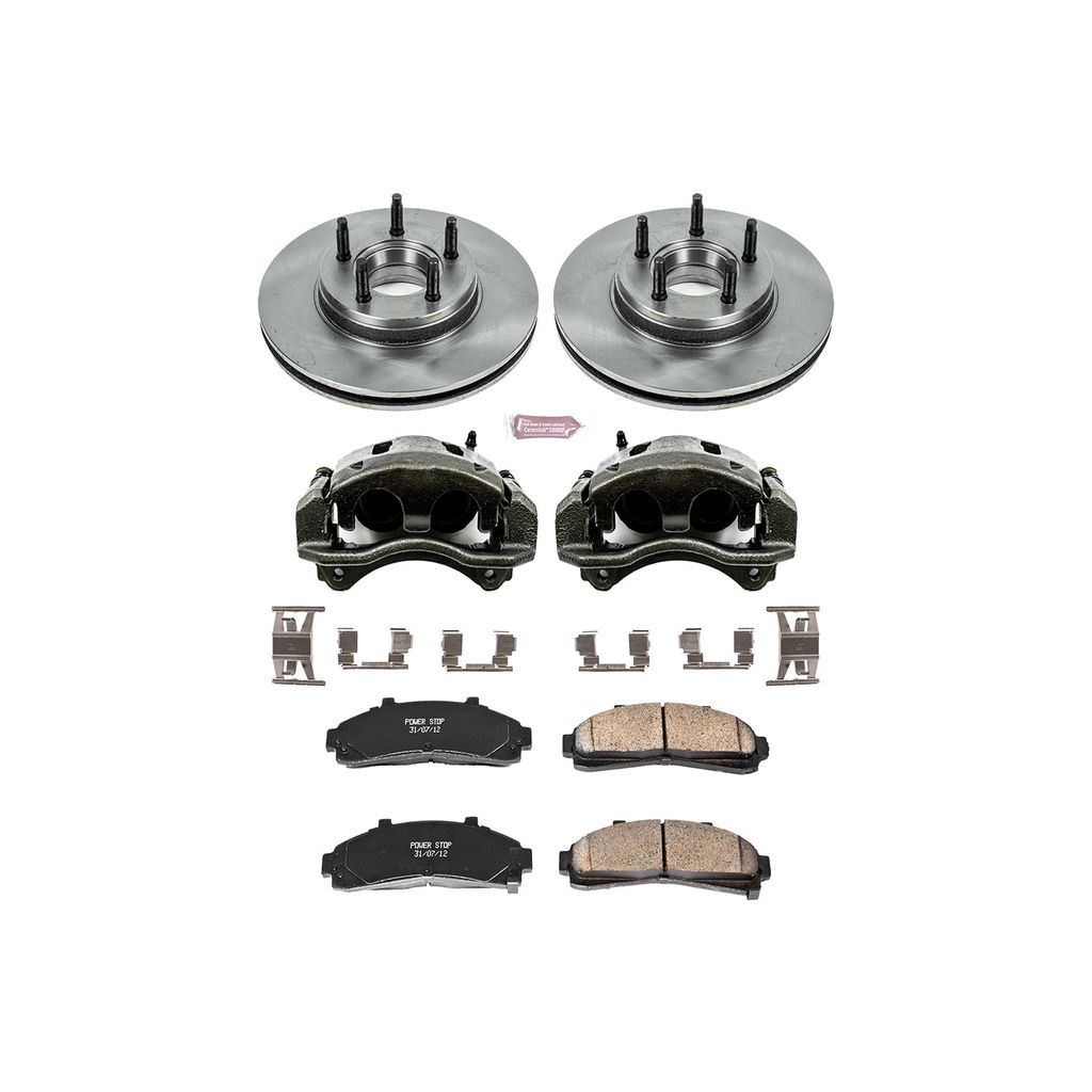 PowerStop KCOE7070 - OE Stock Replacement Brake Pad, Rotor and Caliper Kit
