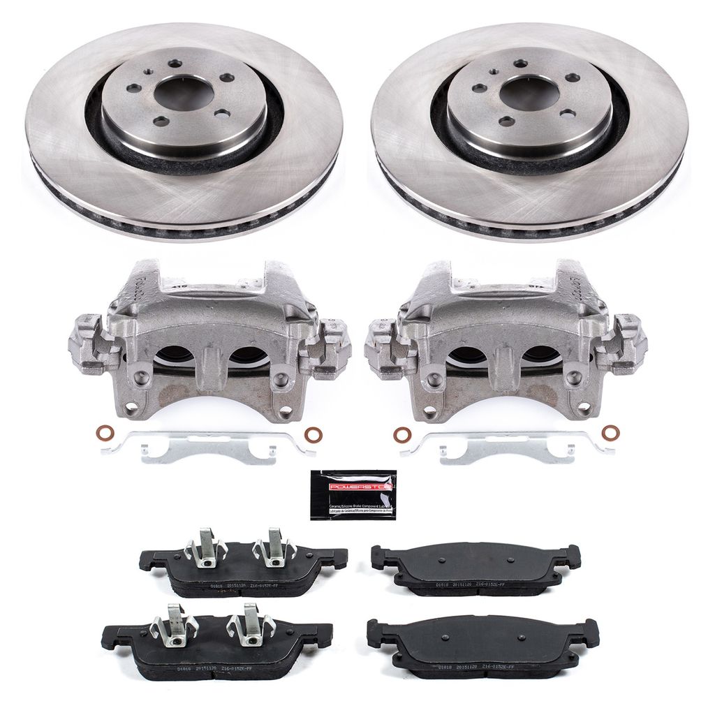 PowerStop KCOE7143 - OE Stock Replacement Brake Pad, Rotor and Caliper Kit