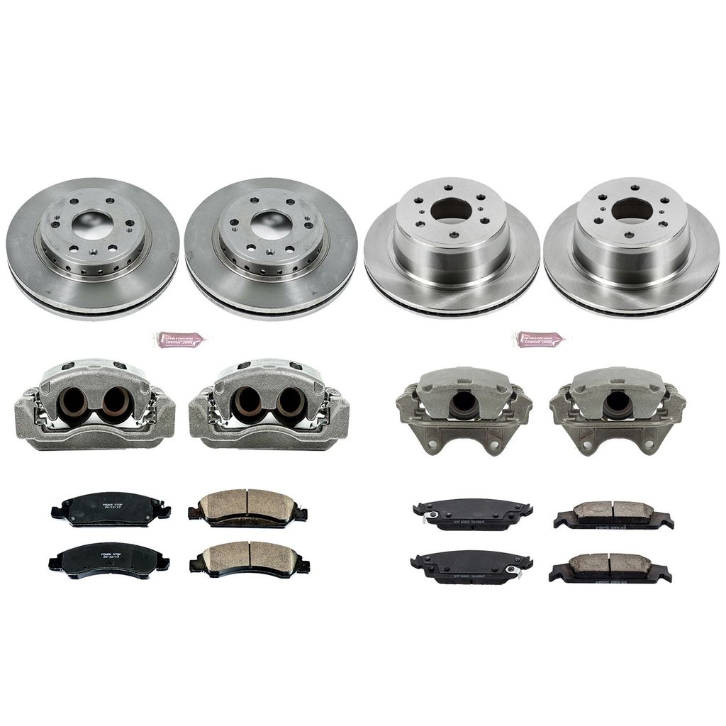 PowerStop KCOE7225 - OE Stock Replacement Brake Pad, Rotor and Caliper Kit