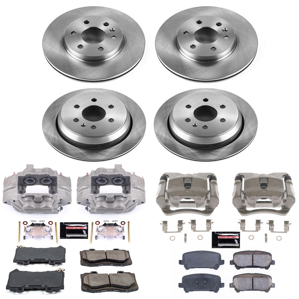 PowerStop KCOE7228 - OE Stock Replacement Brake Pad, Rotor and Caliper Kit