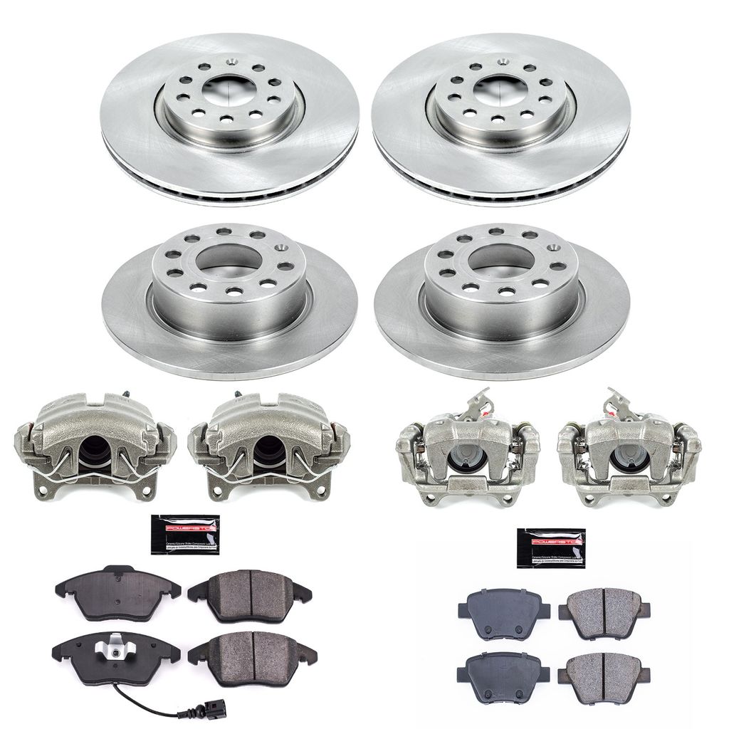 PowerStop KCOE7280 - OE Stock Replacement Brake Pad, Rotor and Caliper Kit