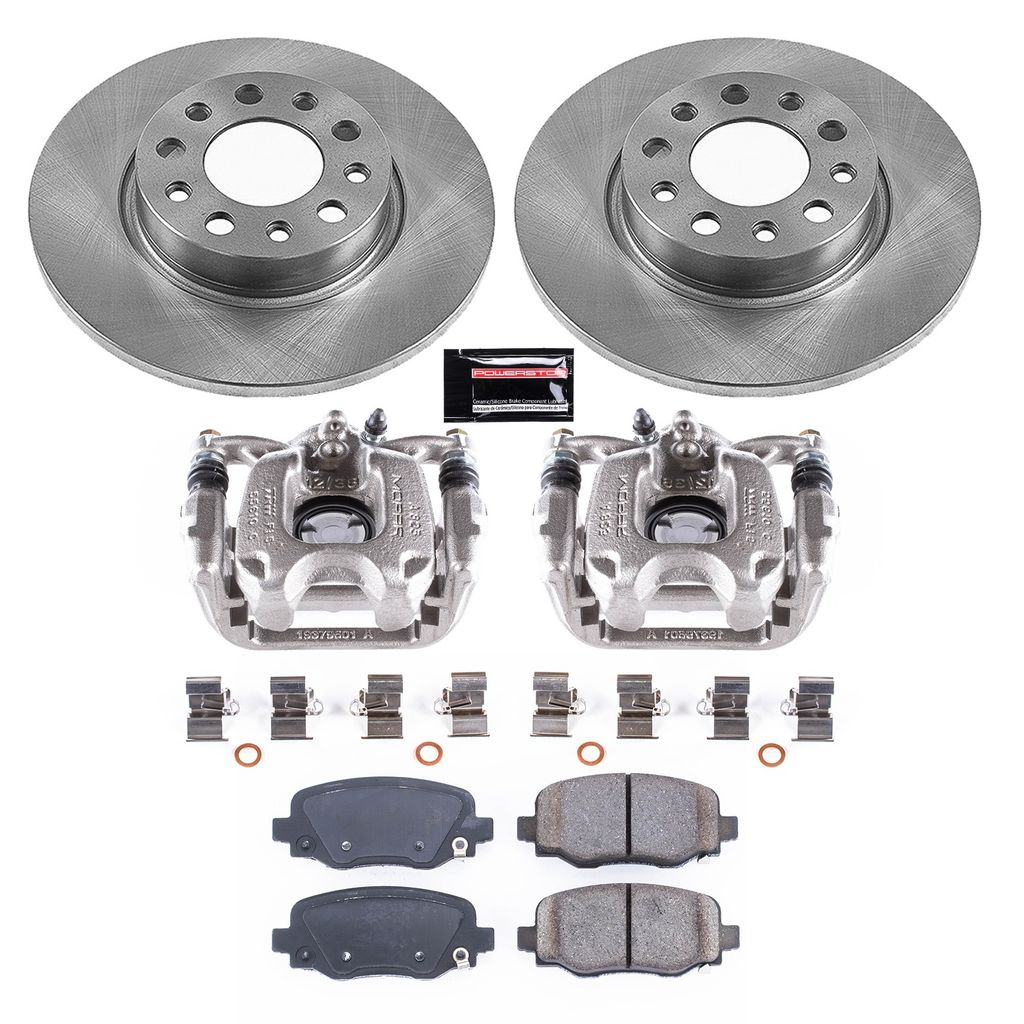 PowerStop KCOE7301 - OE Stock Replacement Brake Pad, Rotor and Caliper Kit