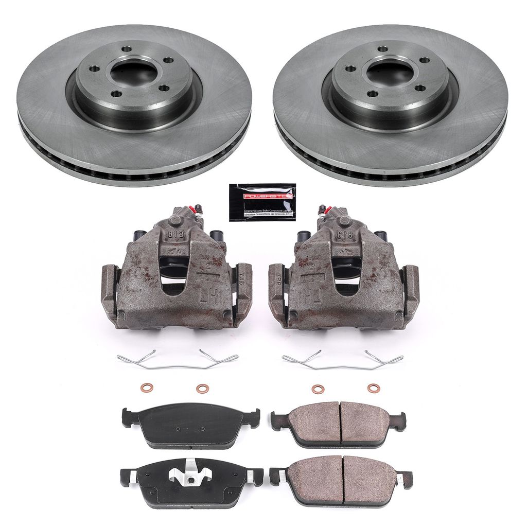 PowerStop KCOE7338 - OE Stock Replacement Brake Pad, Rotor and Caliper Kit