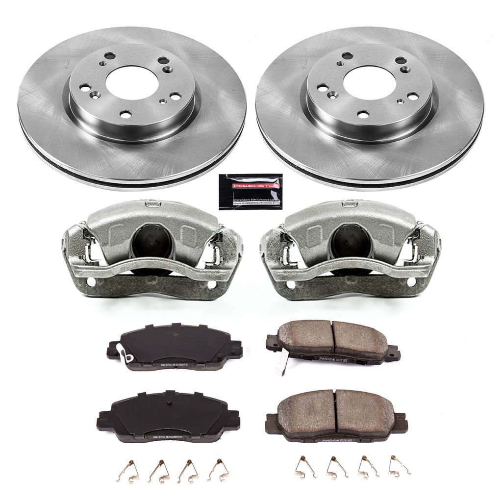 PowerStop KCOE7345 - OE Stock Replacement Brake Pad, Rotor and Caliper Kit
