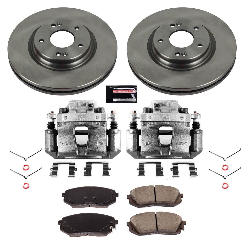 PowerStop KCOE7353 - OE Stock Replacement Brake Pad, Rotor and Caliper Kit