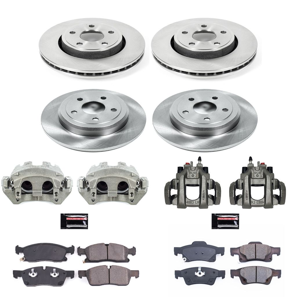 PowerStop KCOE7413 - OE Stock Replacement Brake Pad, Rotor and Caliper Kit