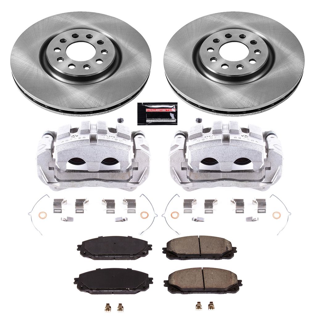 PowerStop KCOE7414 - OE Stock Replacement Brake Pad, Rotor and Caliper Kit