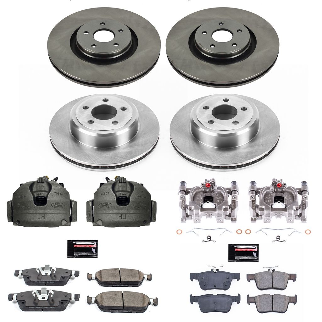 PowerStop KCOE7418 - OE Stock Replacement Brake Pad, Rotor and Caliper Kit