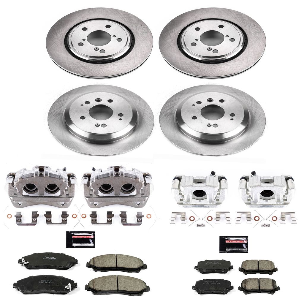 PowerStop KCOE7576 - OE Stock Replacement Brake Pad, Rotor and Caliper Kit