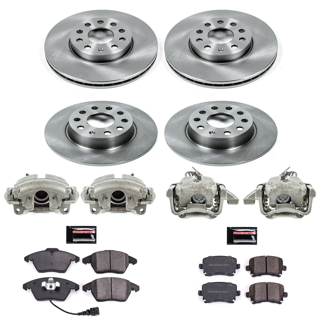 PowerStop KCOE7837 - OE Stock Replacement Brake Pad, Rotor and Caliper Kit