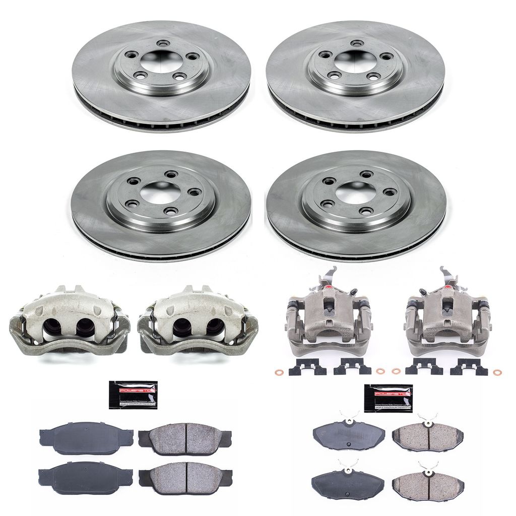 PowerStop KCOE7937 - OE Stock Replacement Brake Pad, Rotor and Caliper Kit
