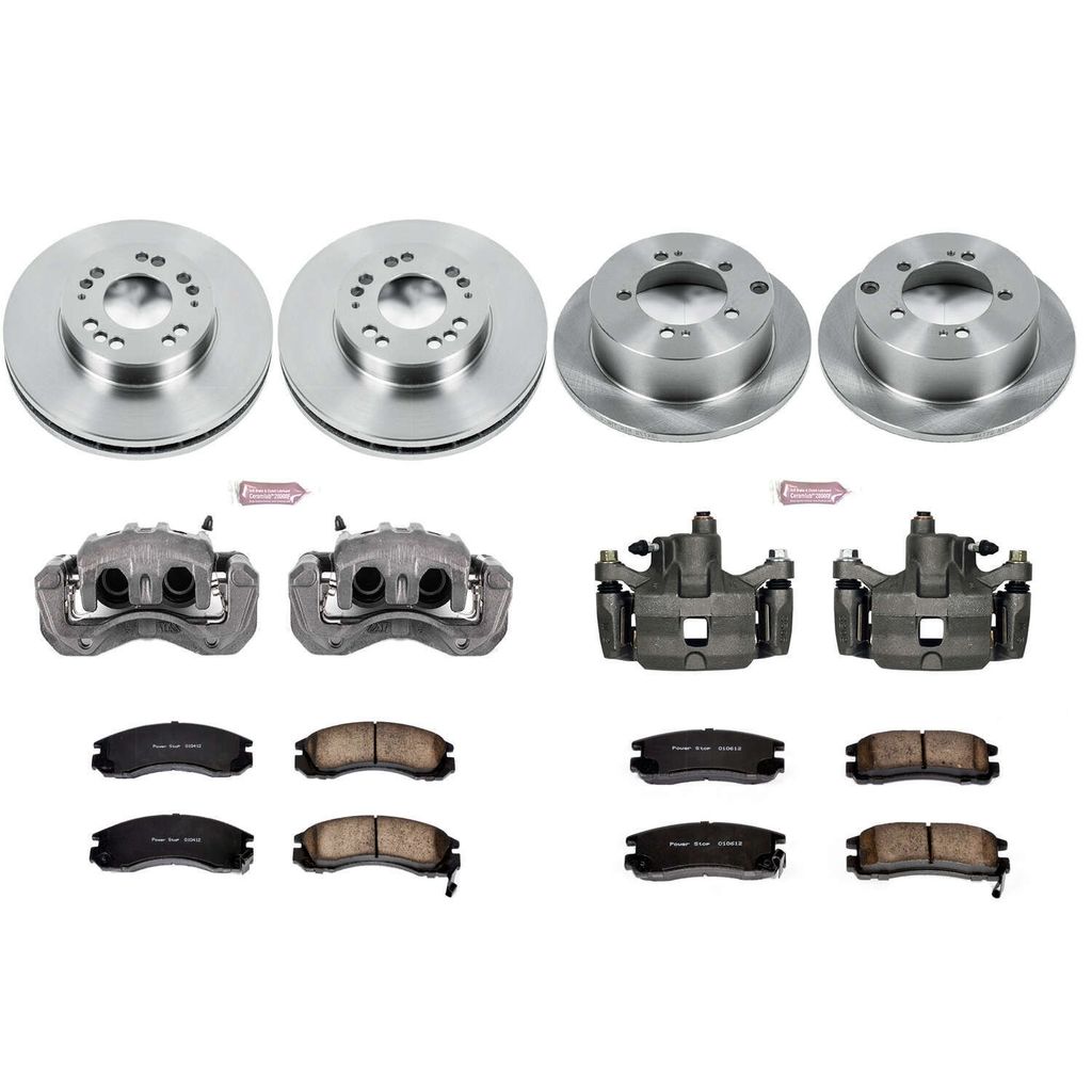 PowerStop KCOE802 - OE Stock Replacement Brake Pad, Rotor and Caliper Kit