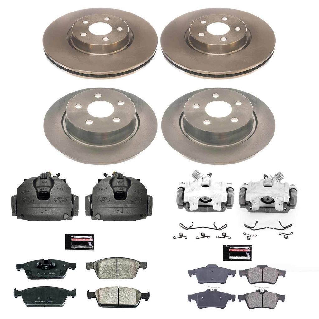 PowerStop KCOE8174 - OE Stock Replacement Brake Pad, Rotor and Caliper Kit