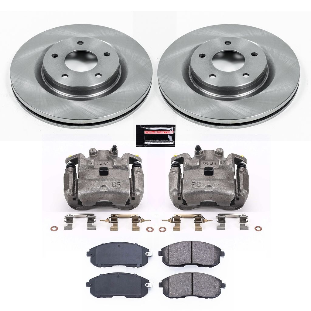 PowerStop KCOE8327 - OE Stock Replacement Brake Pad, Rotor and Caliper Kit