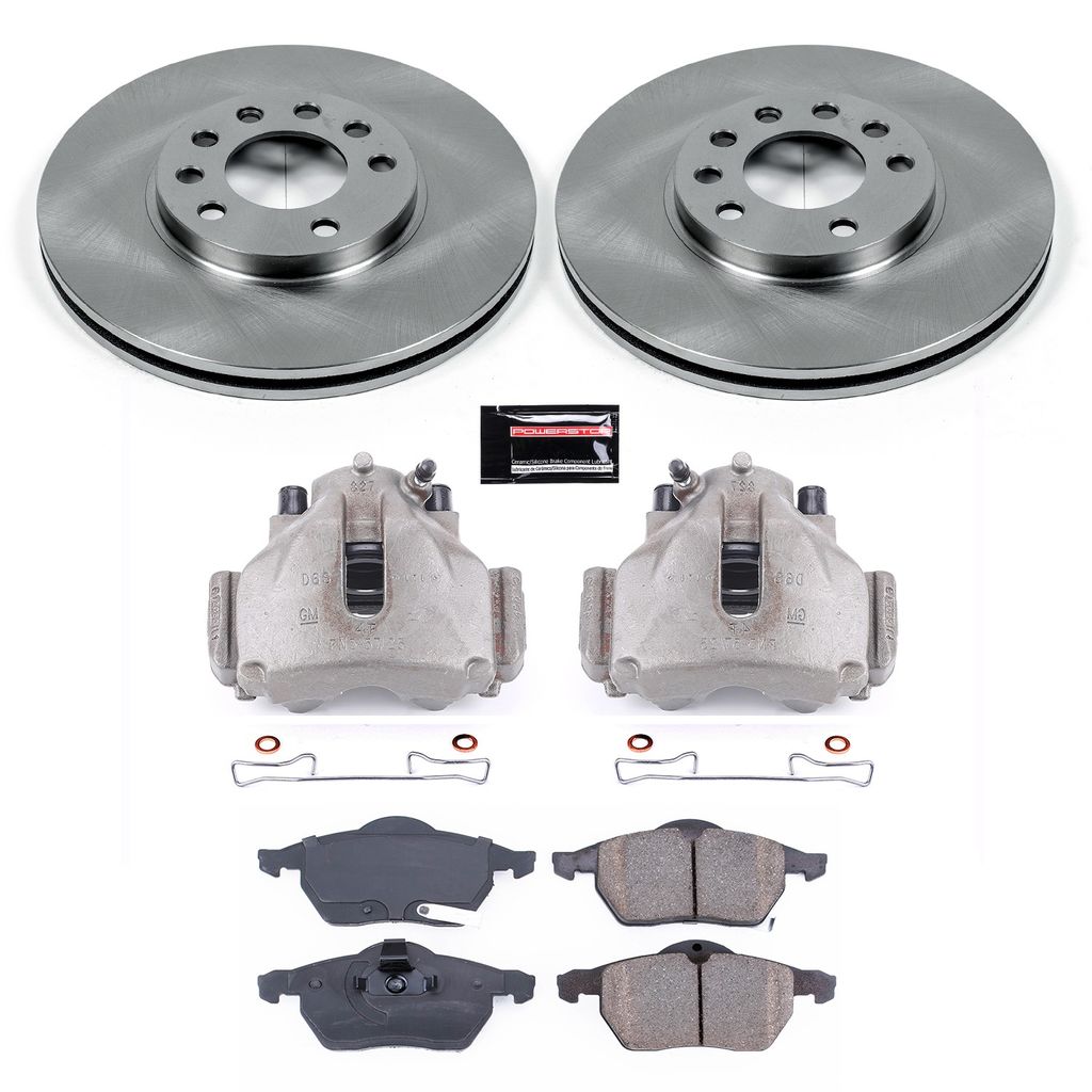 PowerStop KCOE834 - OE Stock Replacement Brake Pad, Rotor and Caliper Kit