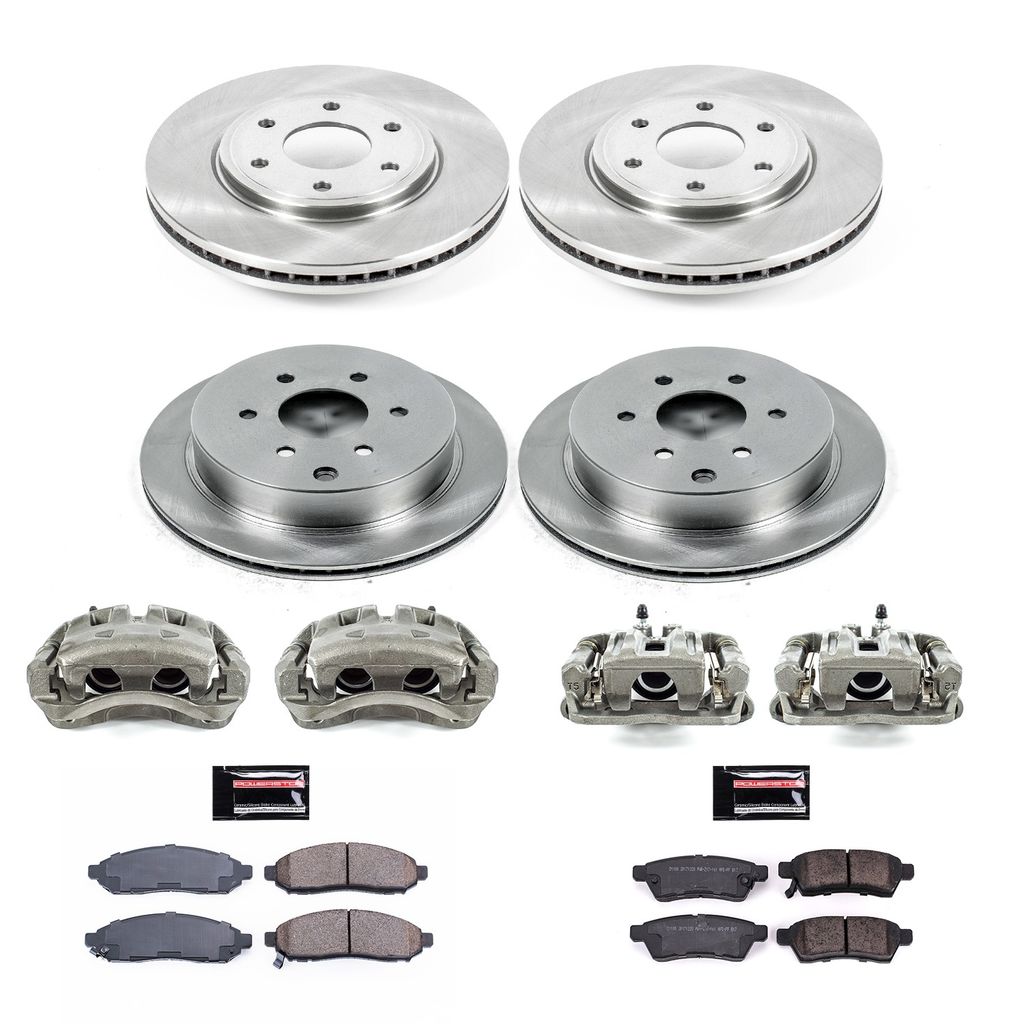 PowerStop KCOE8357 - OE Stock Replacement Brake Pad, Rotor and Caliper Kit