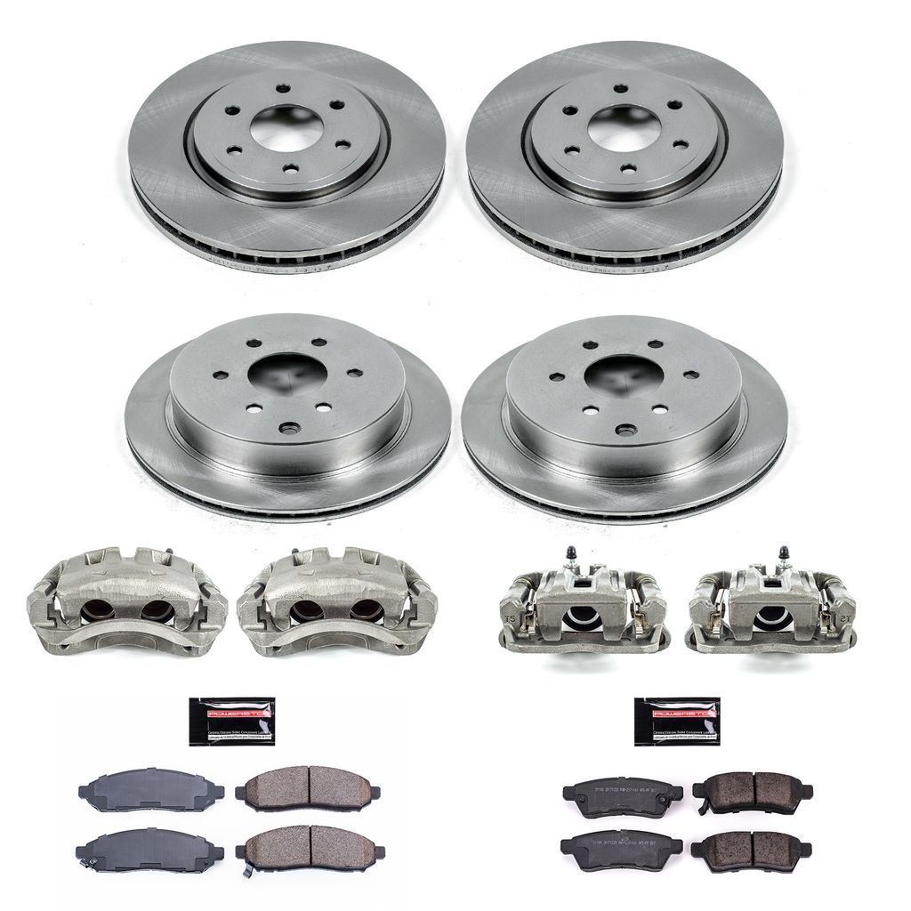 PowerStop KCOE8358 - OE Stock Replacement Brake Pad, Rotor and Caliper Kit
