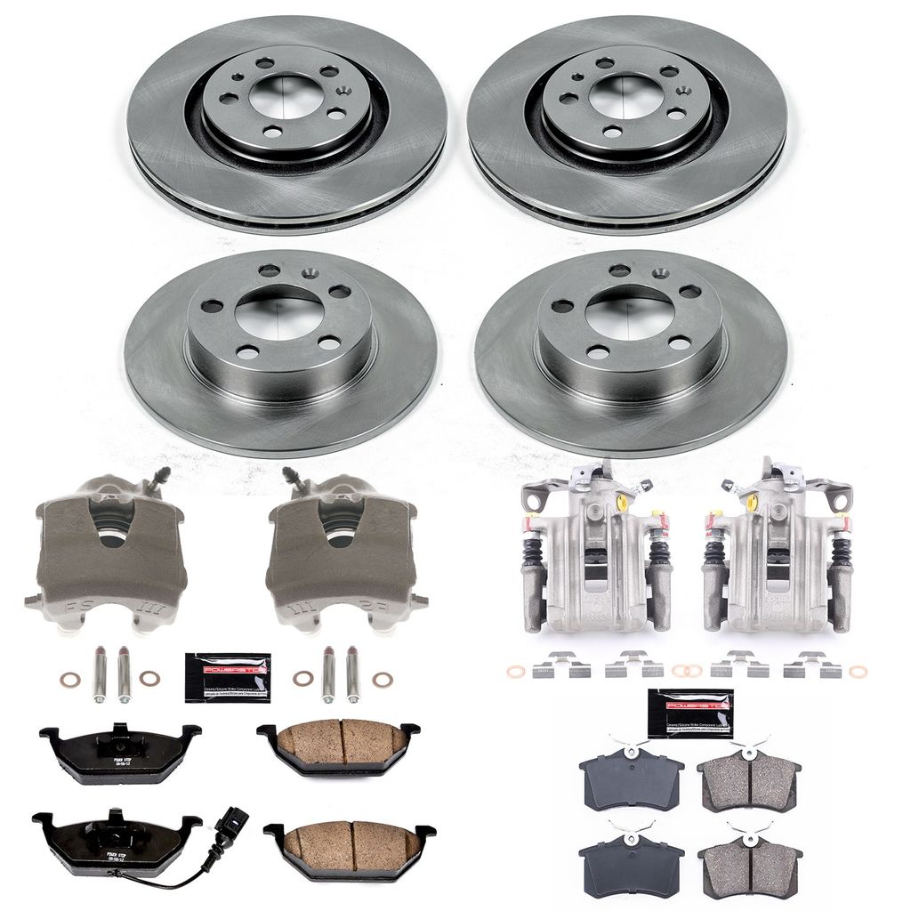 PowerStop KCOE840 - OE Stock Replacement Brake Pad, Rotor and Caliper Kit