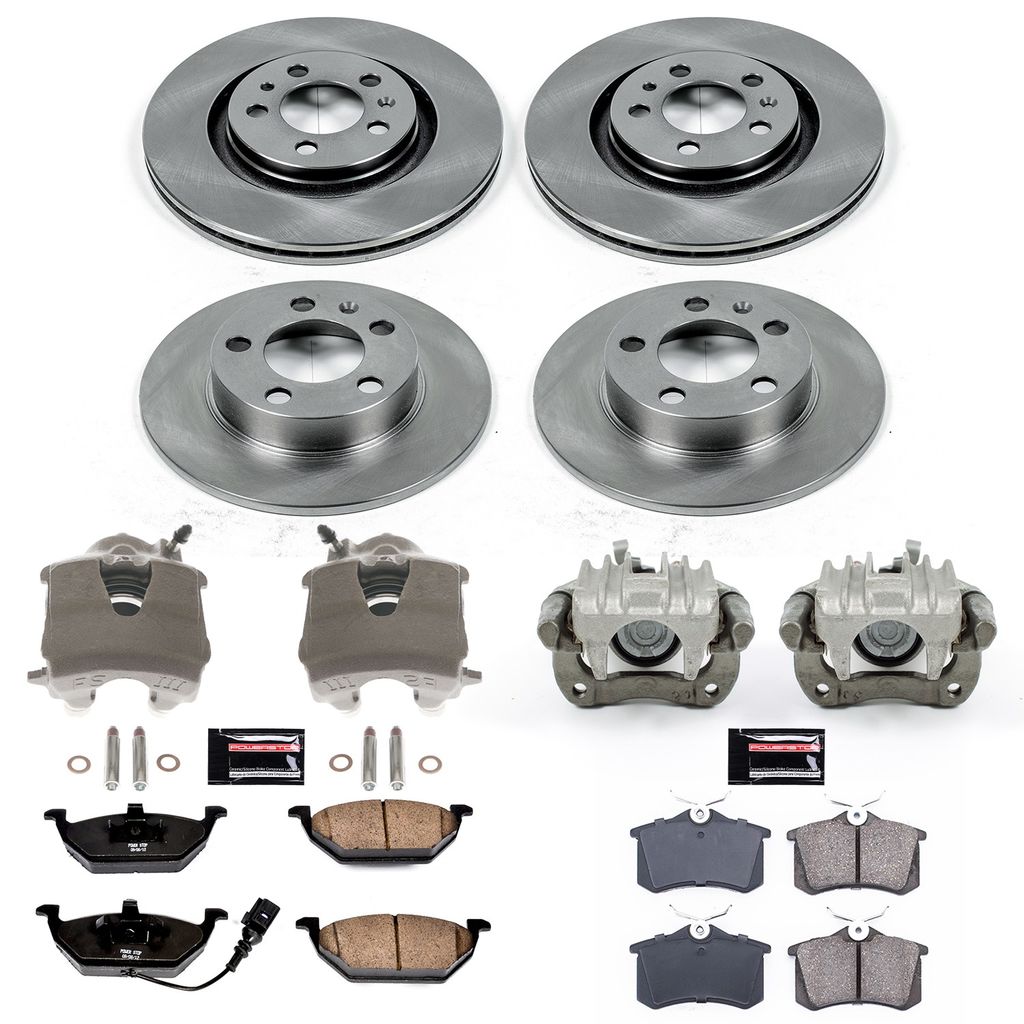 PowerStop KCOE840B - OE Stock Replacement Brake Pad, Rotor and Caliper Kit