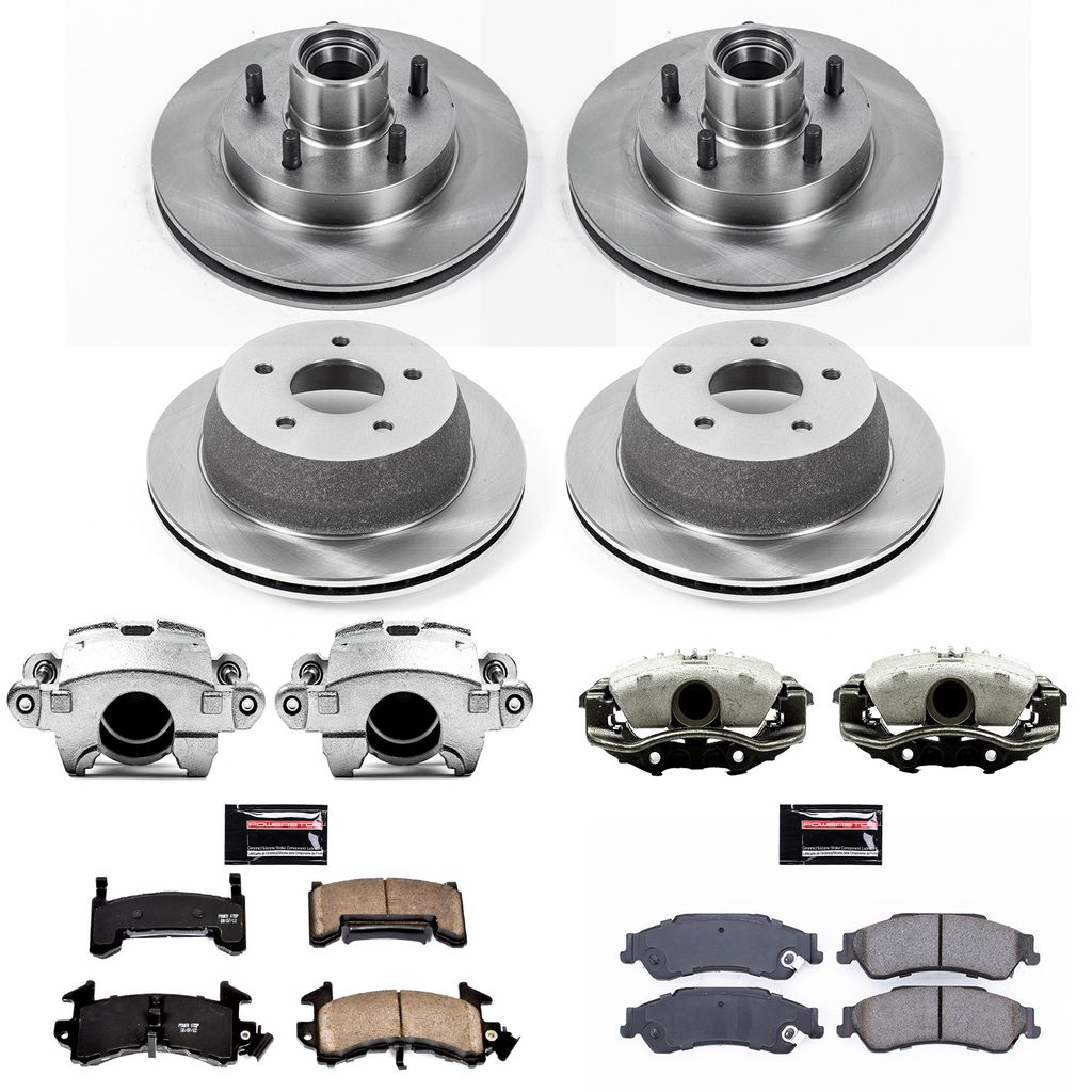 PowerStop KCOE8437 - OE Stock Replacement Brake Pad, Rotor and Caliper Kit
