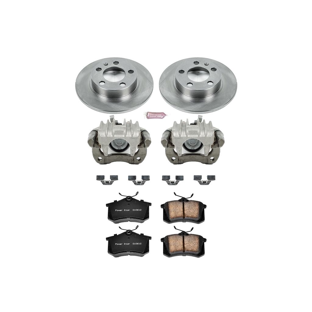 PowerStop KCOE847 - OE Stock Replacement Brake Pad, Rotor and Caliper Kit