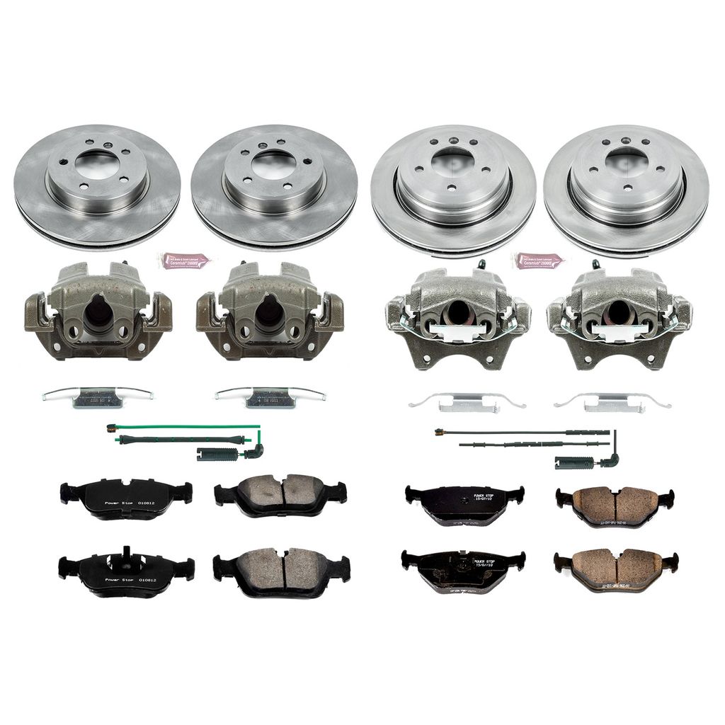 PowerStop KCOE874 - OE Stock Replacement Brake Pad, Rotor and Caliper Kit