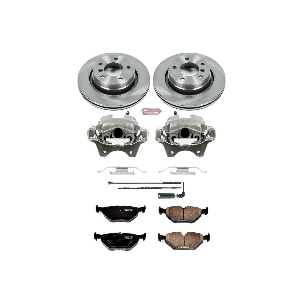 PowerStop KCOE877 - OE Stock Replacement Brake Pad, Rotor and Caliper Kit
