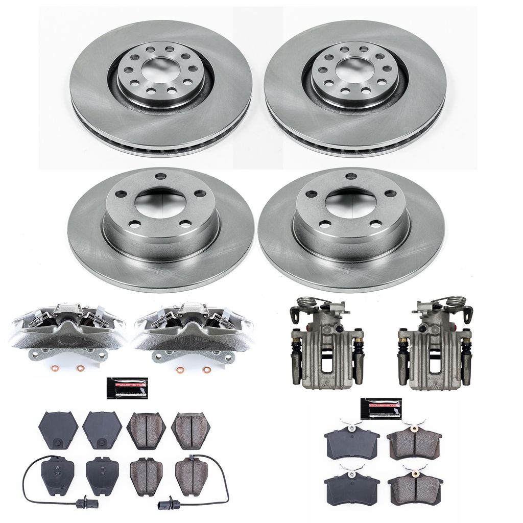 PowerStop KCOE890 - OE Stock Replacement Brake Pad, Rotor and Caliper Kit