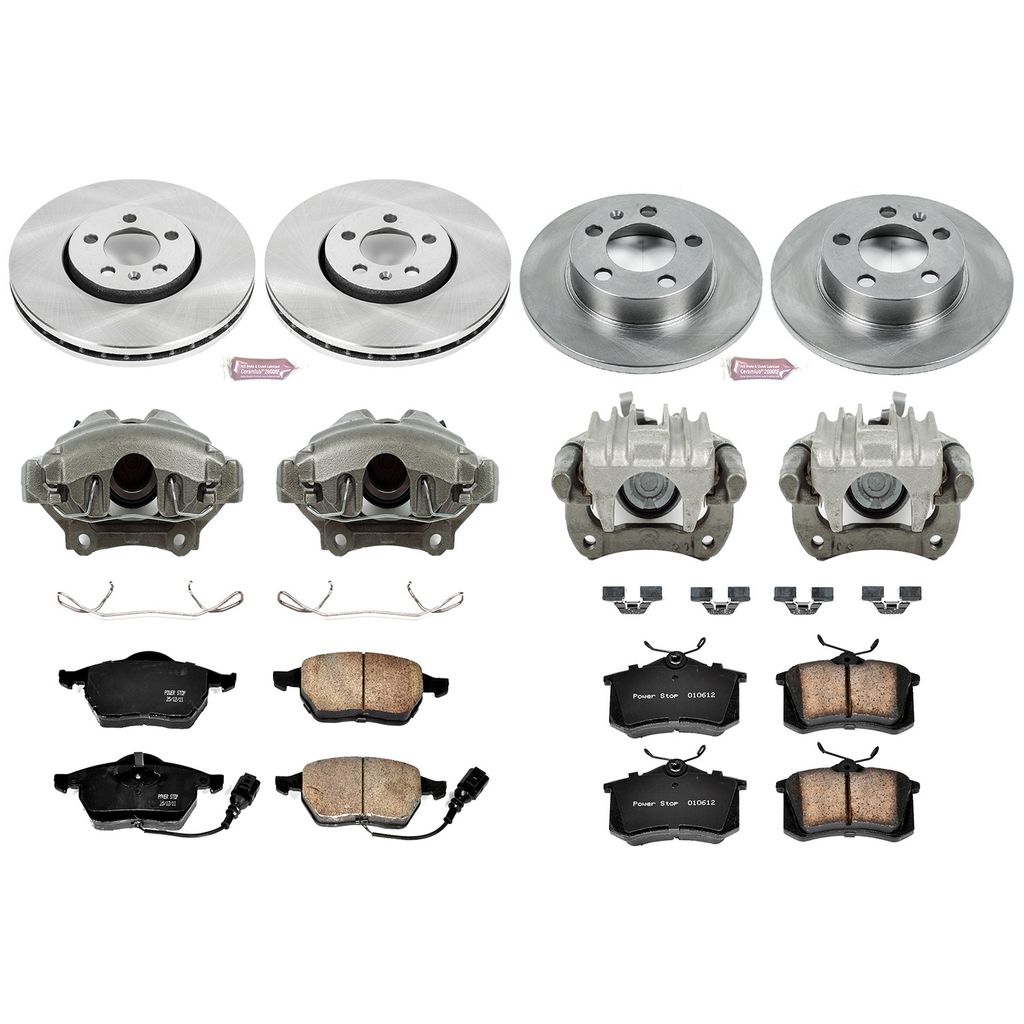 PowerStop KCOE899 - OE Stock Replacement Brake Pad, Rotor and Caliper Kit