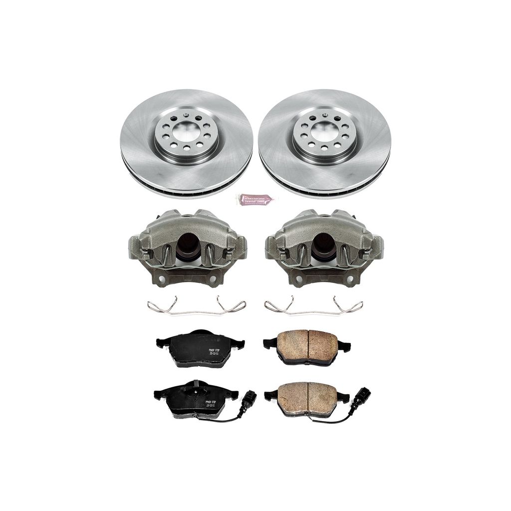 PowerStop KCOE914 - OE Stock Replacement Brake Pad, Rotor and Caliper Kit