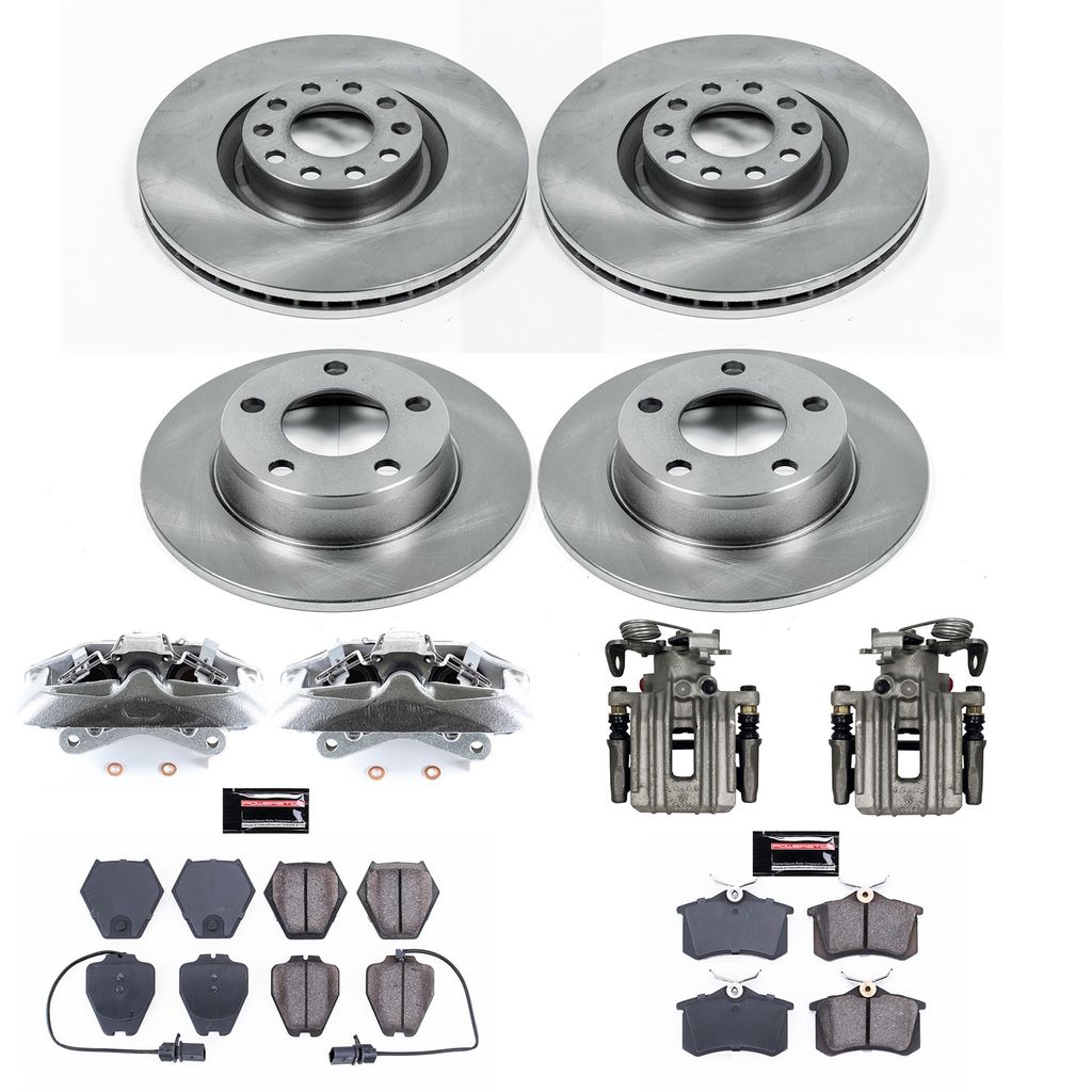 PowerStop KCOE950 - OE Stock Replacement Brake Pad, Rotor and Caliper Kit