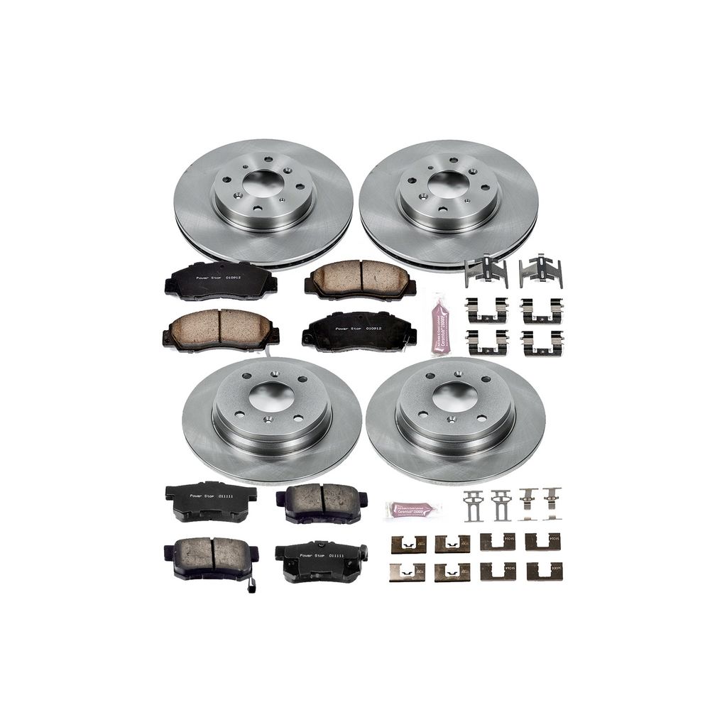 PowerStop KOE1038 - OE Stock Replacement Brake Pad and Rotor Kit