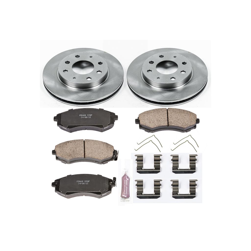 PowerStop KOE1087 - OE Stock Replacement Brake Pad and Rotor Kit