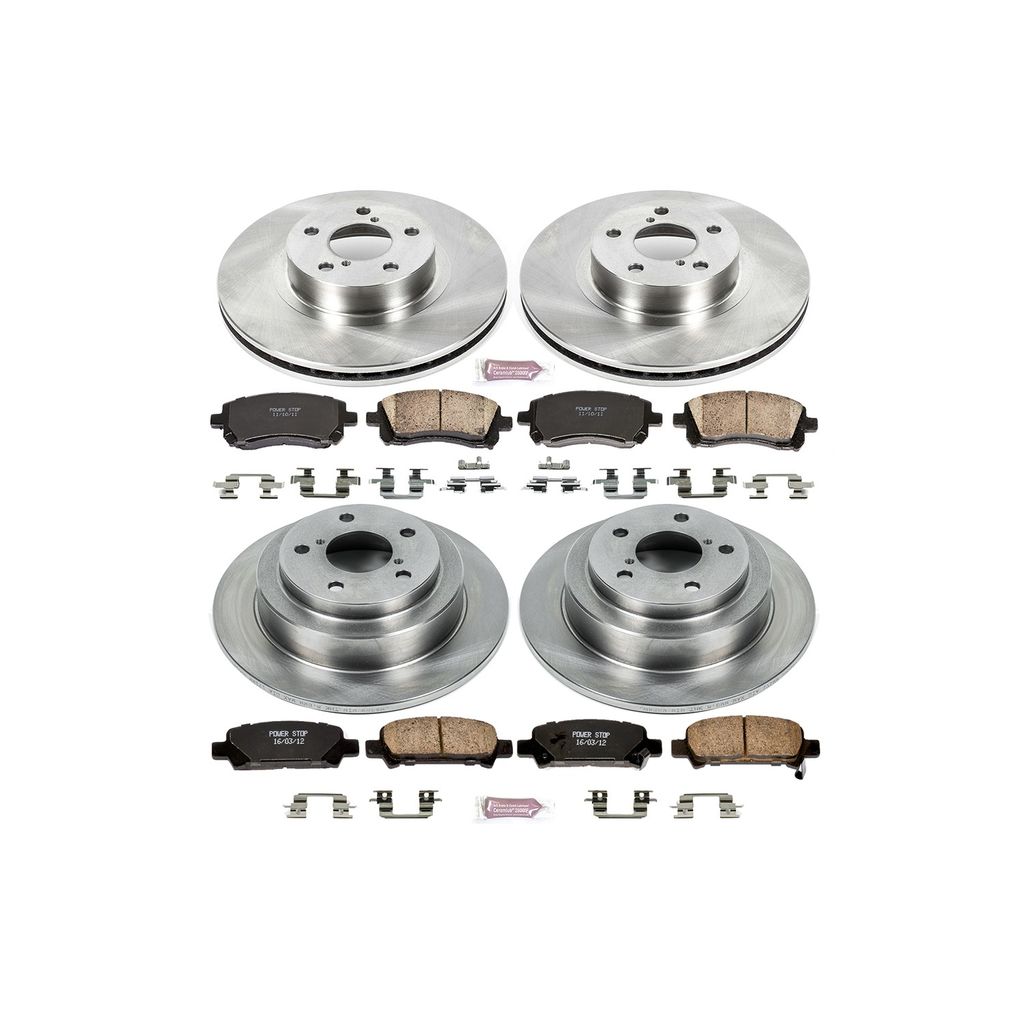 PowerStop KOE1122 - OE Stock Replacement Brake Pad and Rotor Kit