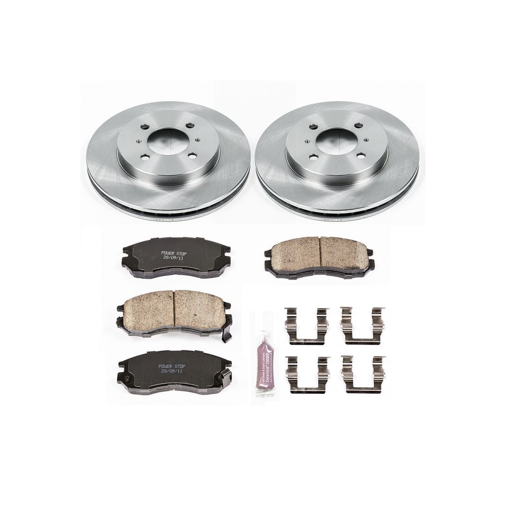 PowerStop KOE1214 - OE Stock Replacement Brake Pad and Rotor Kit