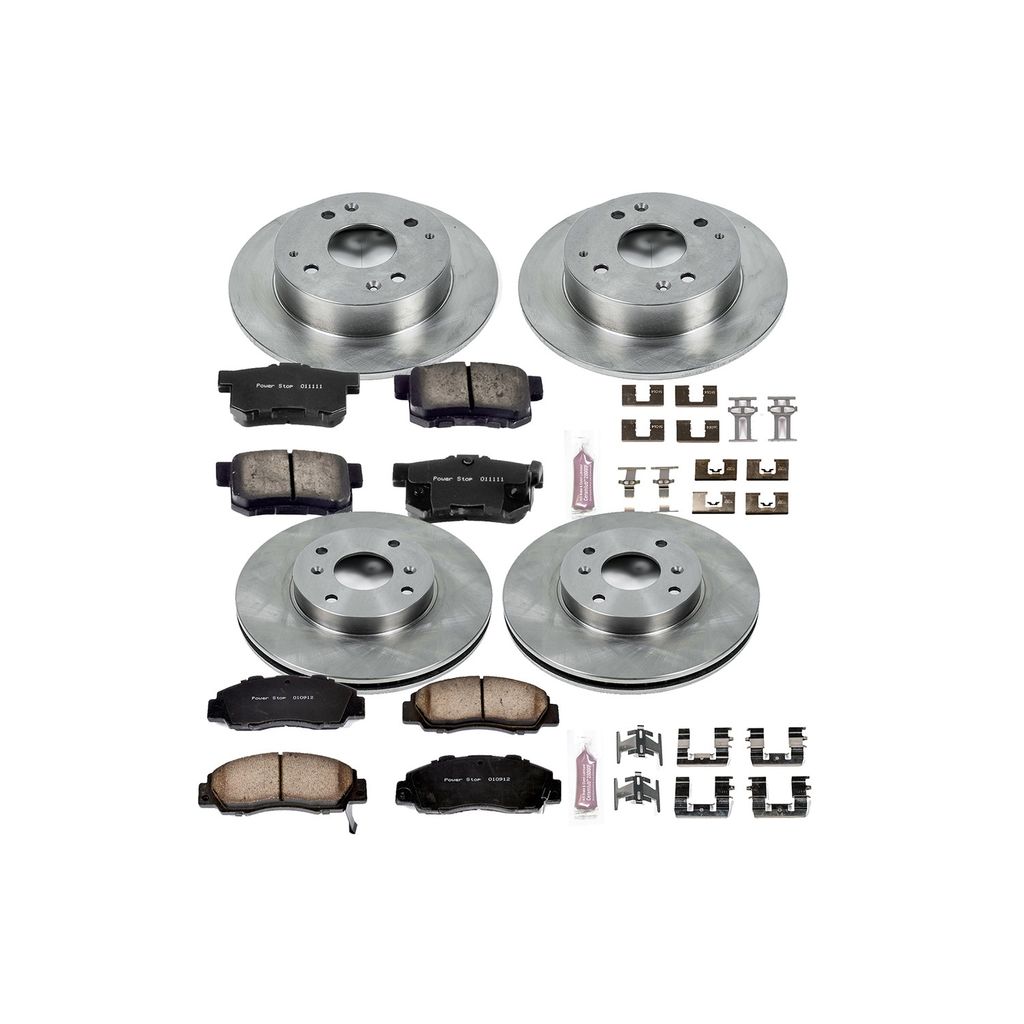 PowerStop KOE1238 - OE Stock Replacement Brake Pad and Rotor Kit