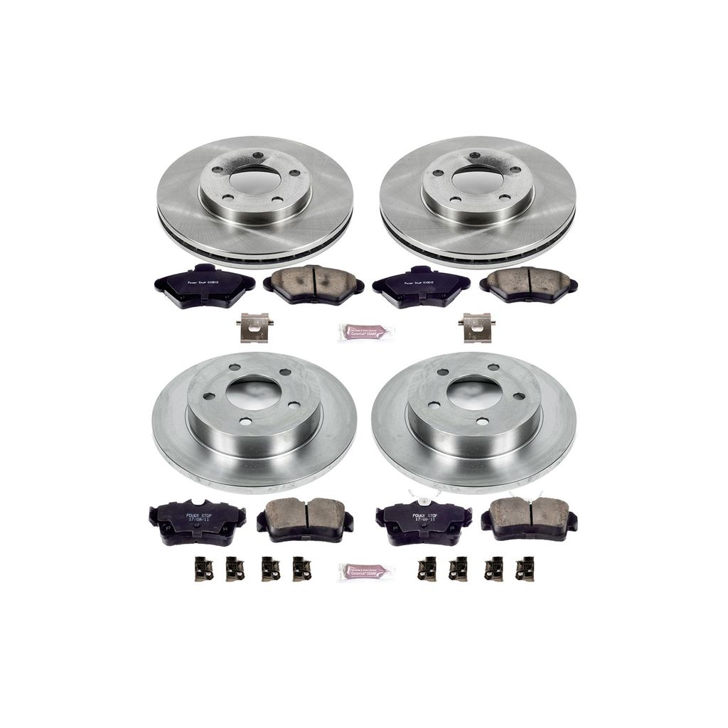 PowerStop KOE1300 - OE Stock Replacement Brake Pad and Rotor Kit