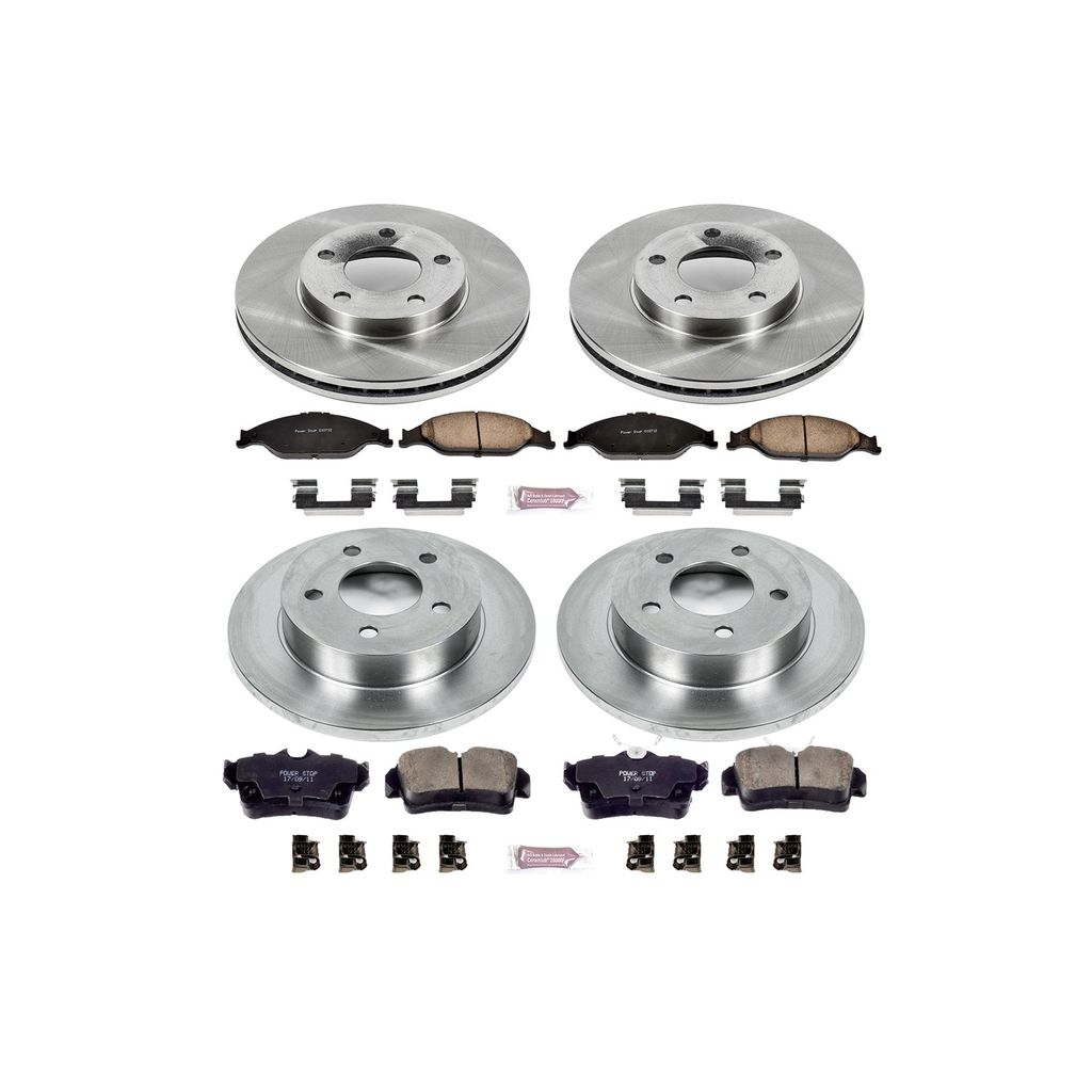 PowerStop KOE1302 - OE Stock Replacement Brake Pad and Rotor Kit