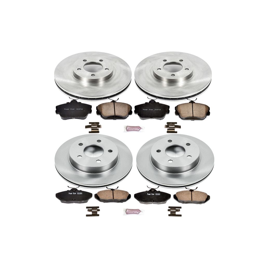 PowerStop KOE1319 - OE Stock Replacement Brake Pad and Rotor Kit