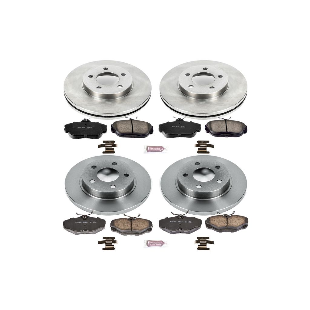 PowerStop KOE1328 - OE Stock Replacement Brake Pad and Rotor Kit