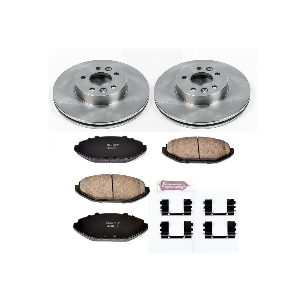 PowerStop KOE1335 - OE Stock Replacement Brake Pad and Rotor Kit